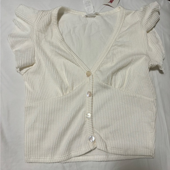 white ribbed crop top - Picture 1 of 3